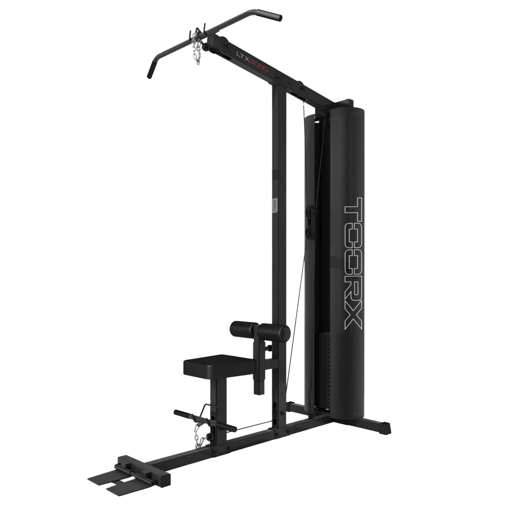 LTX-3000 LTX 3000 LAT MACHINE - LOW ROW  EQUIPMENT triceps bar, lat bar  PULLEYS SYSTEM with ball bearings  STEEL WEIGHT STACK 90 kg with micro-mesh lateral protection cage