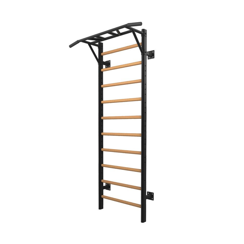 LDX-3000 LDX3000 MULTIFUNCTIONAL LADDER TRUSS: with 6 non-slip handles. 2260 mm from the ground up - width 1208 mm - ø 32 mm  UPRIGHTS STRUCTURE reinforced steel oval tube 80x40x2mm  BARS: n°10 wooden bars with oval section 40x32 mm. Width 710 mm. Distances among bars 220 mm. 160 mm from the ground to the first lower bar  WALL BRACKETS n°4 width108 mm